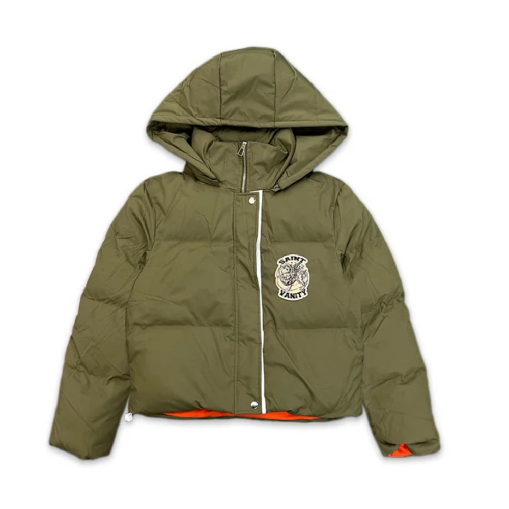 Saint vanity puffer jacket with removable hood